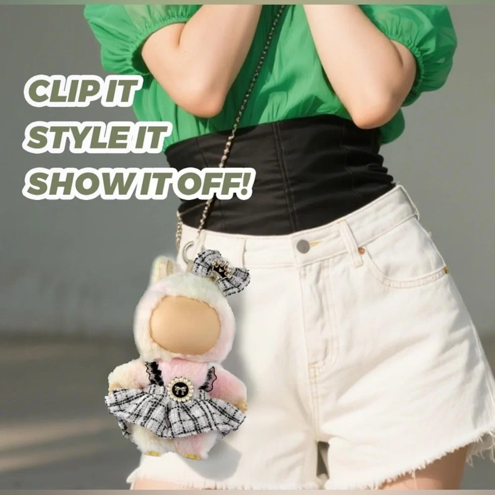 Chic Labubu or Doll Clothes with Hair Bow